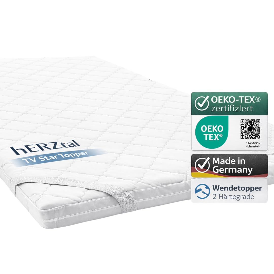 TV Star Matratzentopper 90x200cm – 6 cm Orthopädischer 7-Zonen Topper – Premium Wendetopper für Matratzen – Druckentlastend & Punktelastisch – ÖKO-TEX Zertifiziert – Made in Germany
