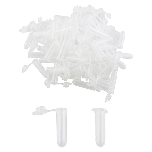 TAODAN - Tubos de microcentrífuga de 0.1 fl oz, 100 unidades, 0.1 fl oz, frasco de tubo de micro centrífuga, recipiente de plástico transparente con TAODAN - Tubos de microcentrífuga de 0.1 fl oz, 100 unidades, 0.1 fl oz, frasco de tubo de micro centrífuga, recipiente de plástico transparente con