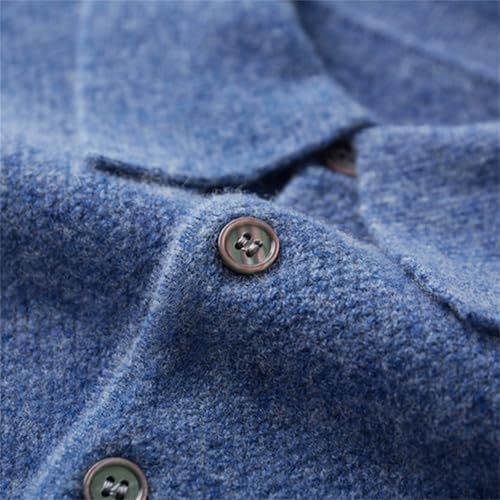 Dcvmvmn Men's Spring Cashmere Sweater Long Sleeve Pullover Knitwear Casual Jumper Blue4