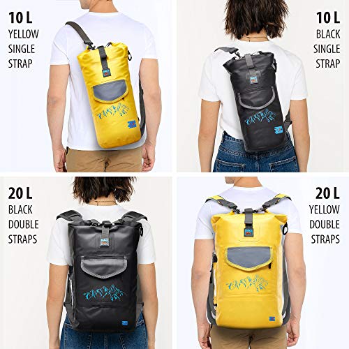 Bolsa seca impermeable para kayak - Mochila flotante para camping - Bolsa para playa, navegación o pesca con bolsillos internos y externos (Negro 10L) miniatura 2