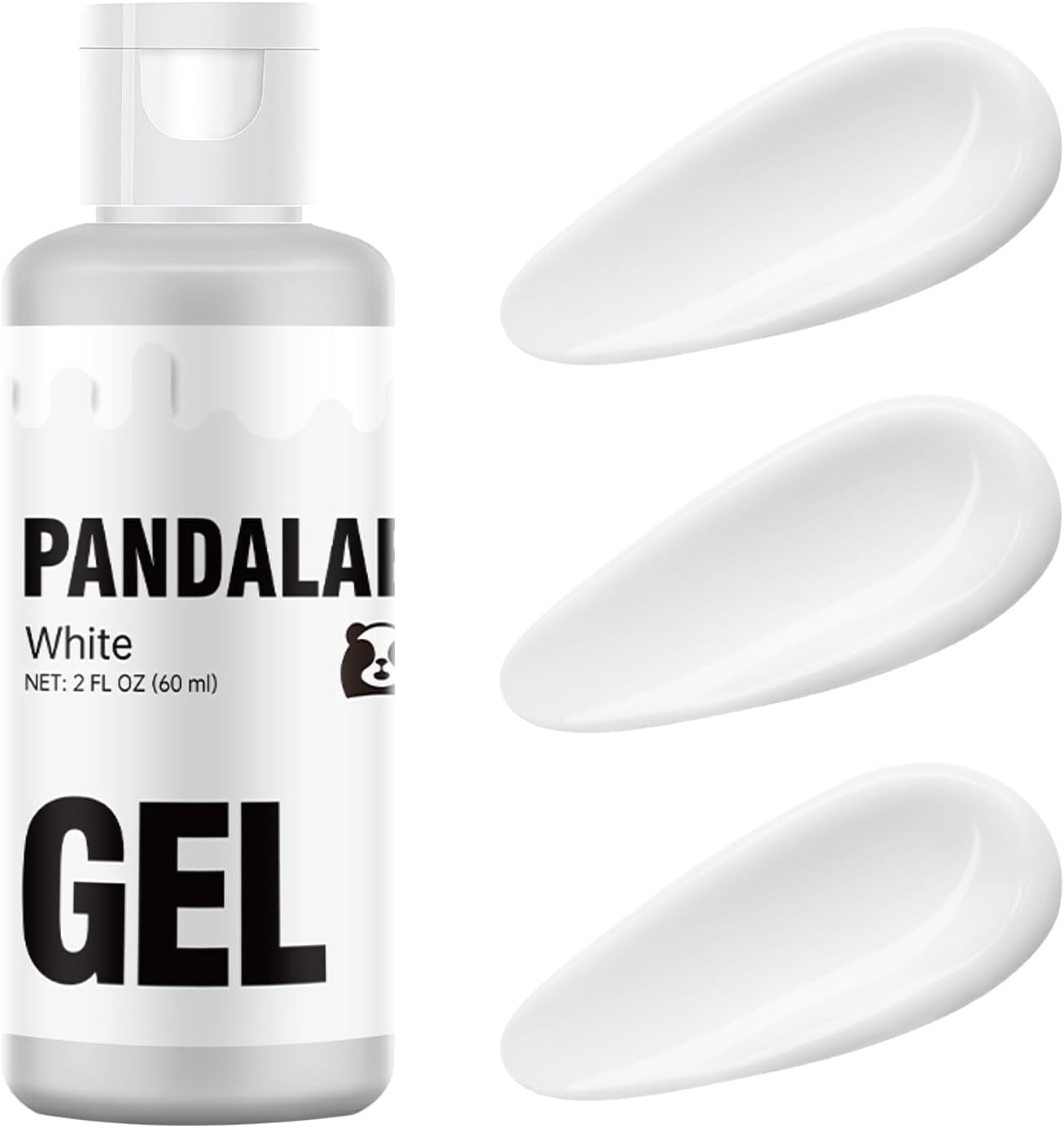 White Gel Food Coloring - Pandalab 2 Ounce High Concentrated Food Dye for Baking, Cake, Cookie, Fondant, Icing, Easter Egg, Macaron, DIY Slime (60ml)