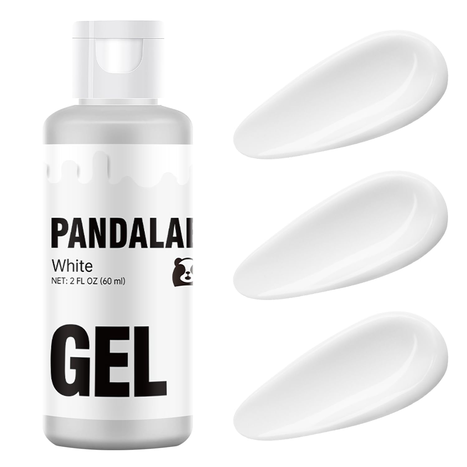 White Gel Food Coloring - Pandalab 2 Ounce High Concentrated Food Dye for Baking, Cake, Cookie, Fondant, Icing, Easter Egg, Macaron, DIY Slime (60ml)