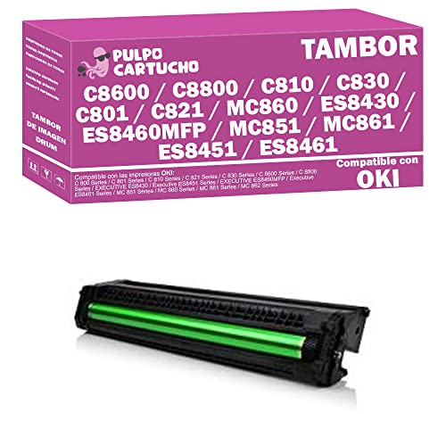 Pulpo Cartucho   Tambor de Imagen C8600, C8800, C810, C830, C801, C821, MC860, ES8430, ES8460MFP, MC851, MC861, ES8451, ES8461 Magenta   Drum Compatible con Oki 43449014   Valido para Impresoras Oki