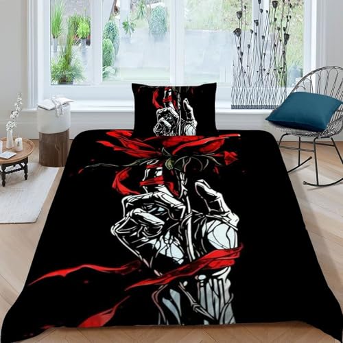 Set housse de couette single fleurs rouges 3D pour lit enfant 1 personne - 3