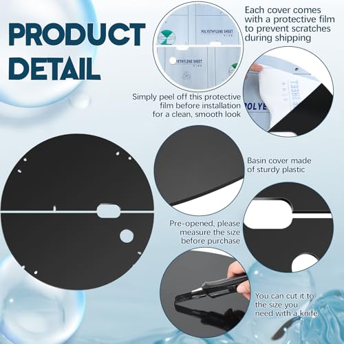 Image of 20.5 Inch Sump Pump Cover Plastic Submersible Sump Basic Cover Black Septic Tank Lid for Water Pump Basin Bucket Outdoor Well (Split)