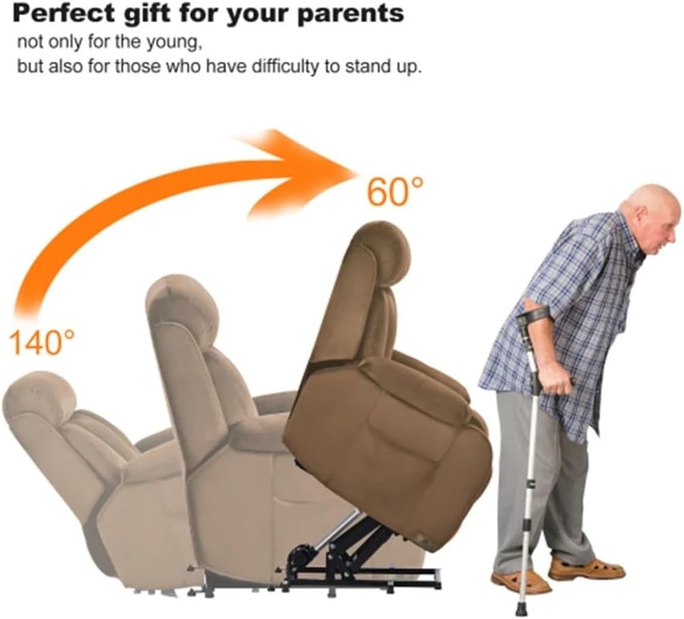 Lift Chair Recliner for Elderly Power Remote Control Sofa Relax Soft Cashmere Fabric Living Room