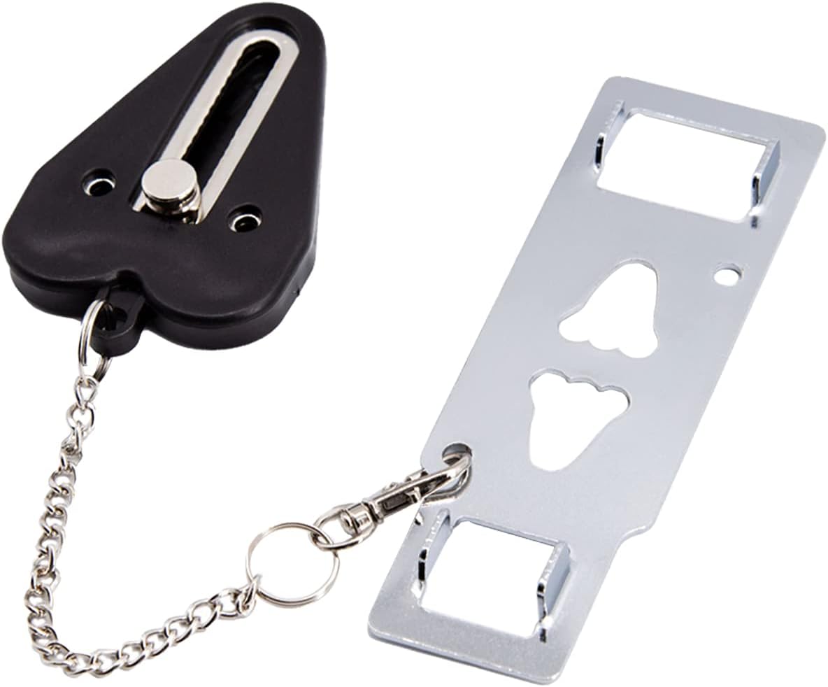 Portable Door Lock - Family Travel Hotel School Home Apartment Must Haves Security Devices Door Locks Jammer Self Defense for Additional Safety 1 Pack