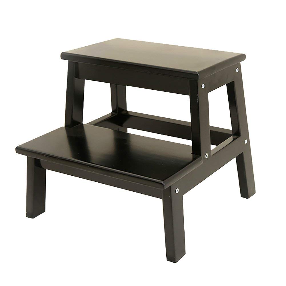 Escabeau en bois premium 2 marches petit tabouret stable de salon