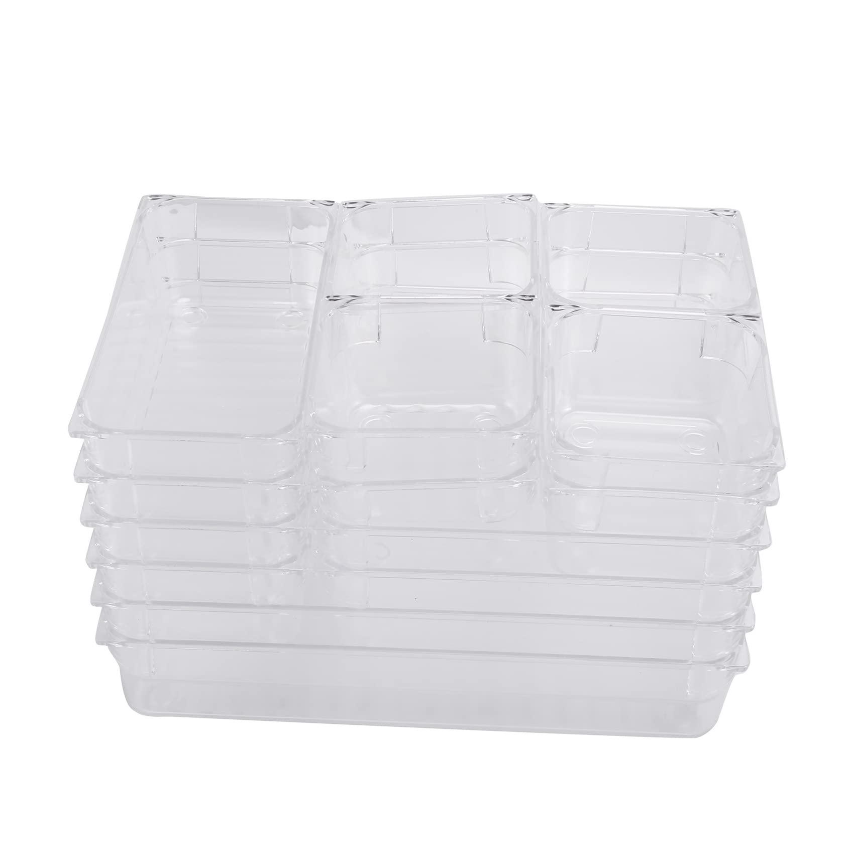 Rangement multi-tailles pour bureau en lot de 14 bacs empilables et antidérapants