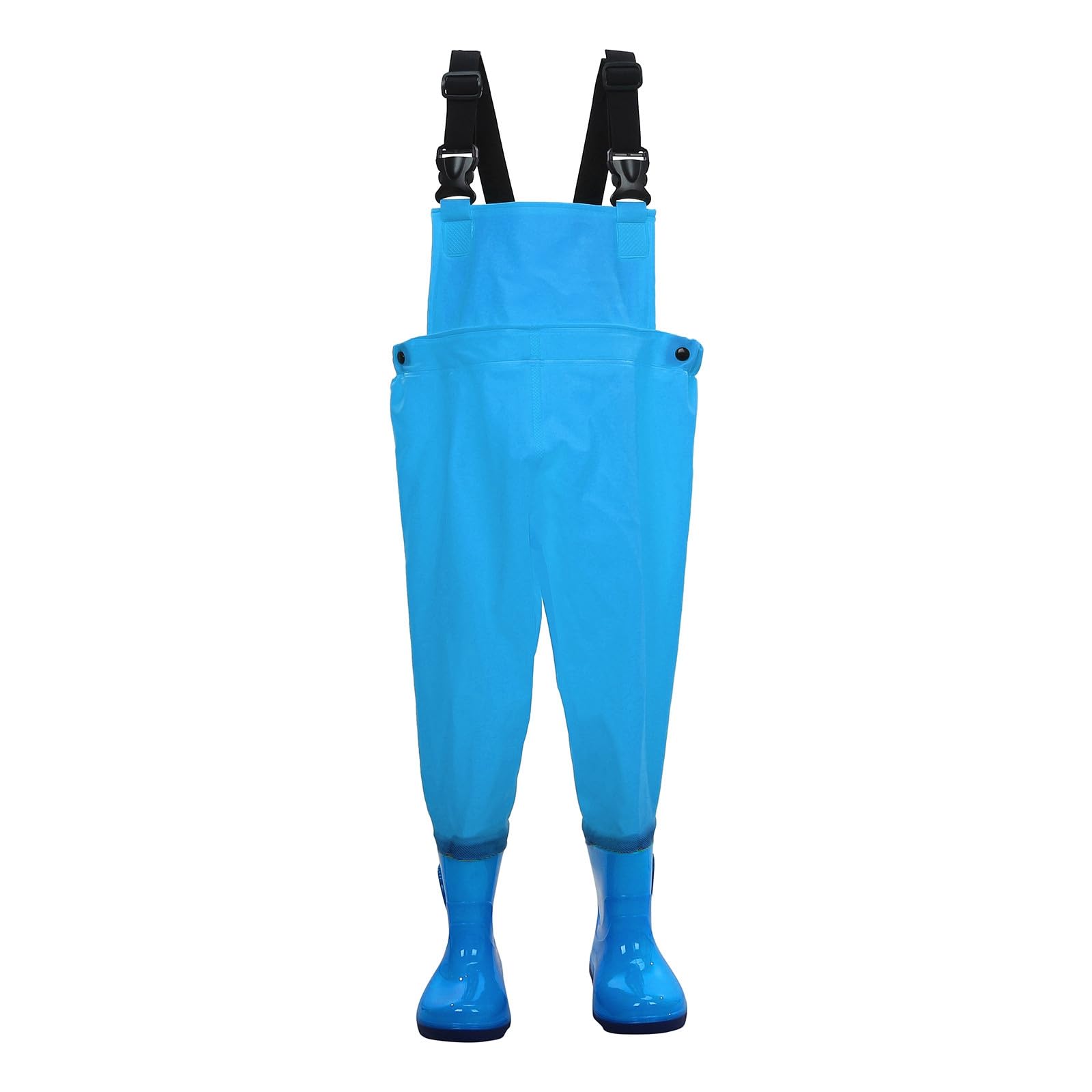 Generisch Wasserdichte Wathose mit Stiefel - Anglerhose Outdoor Bootfoot Gummi Watstiefel Kinderrutschfest Verstellbar mit Verstellbarer Schultergurt für Kinder Jungen Mädchen
