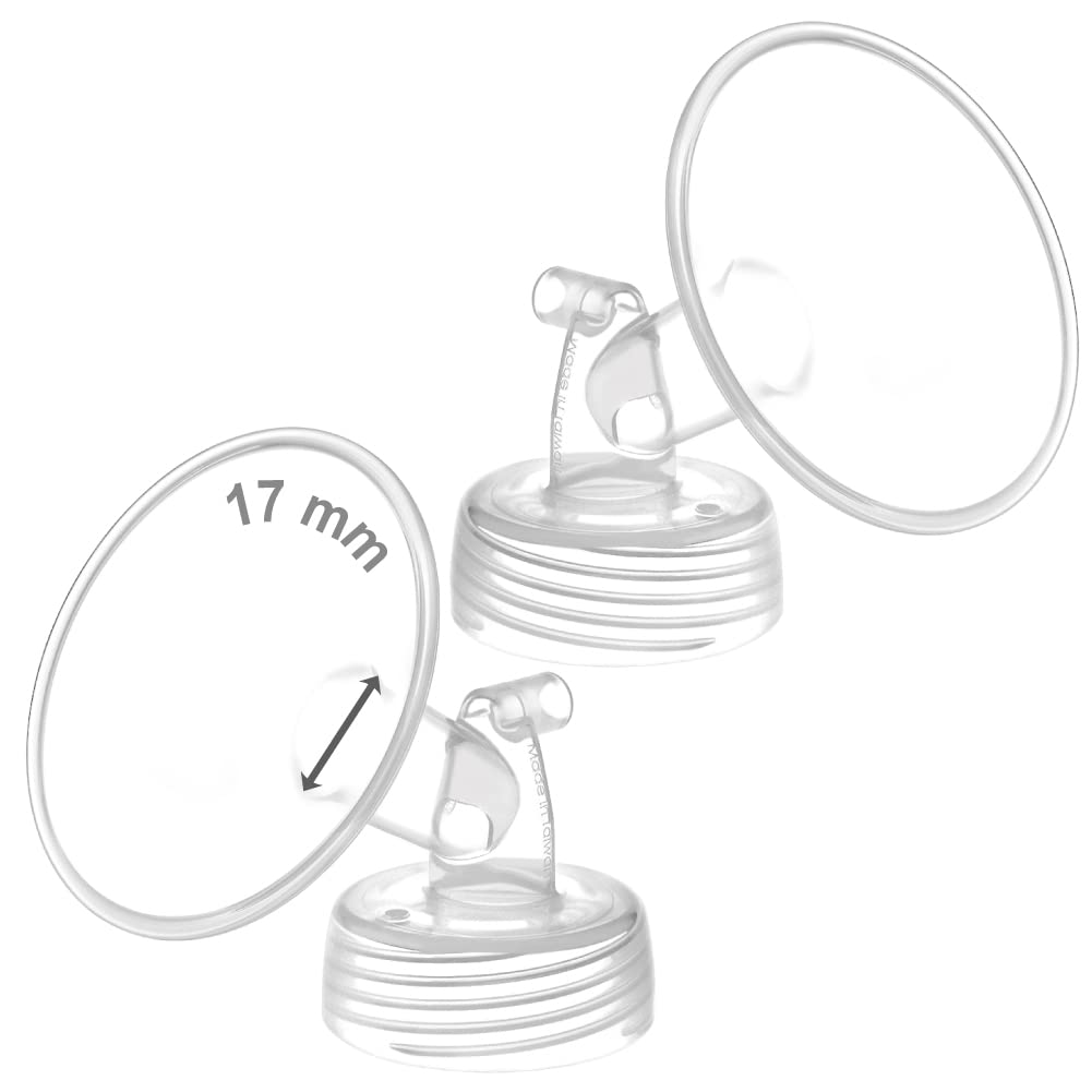 Maymom Wide Neck Pump Part Compatible wtih Spectra S1/S2 Pumps; Incl Wide Mouth Flange; Not Original Spectra Flange; Replaces Spectra Shield (17 mm Two Flanges) Two Flanges Clear 17 mm