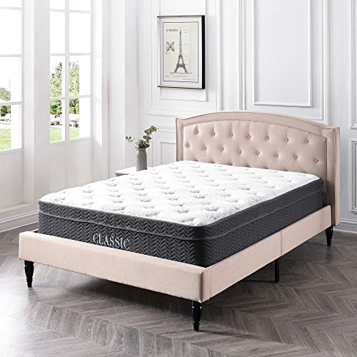 Classic Brands Celadon Hybrid Gel Memory Foam and Innerspring 12-Inch Mattress, Queen, White
