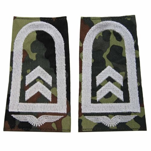 baum-m gmbh Rangschlaufen der Luftwaffe für Schulterklappen für die Deutsche Bundeswehr Flecktarn mit weißem oder goldenem Stick Aufschiebeschlaufen Stoff Dienstgrad (Oberfeldwebel) baum-m gmbh Rangschlaufen der Luftwaffe für Schulterklappen für die Deutsche Bundeswehr Flecktarn mit weißem oder goldenem Stick Aufschiebeschlaufen Stoff Dienstgrad (Oberfeldwebel)