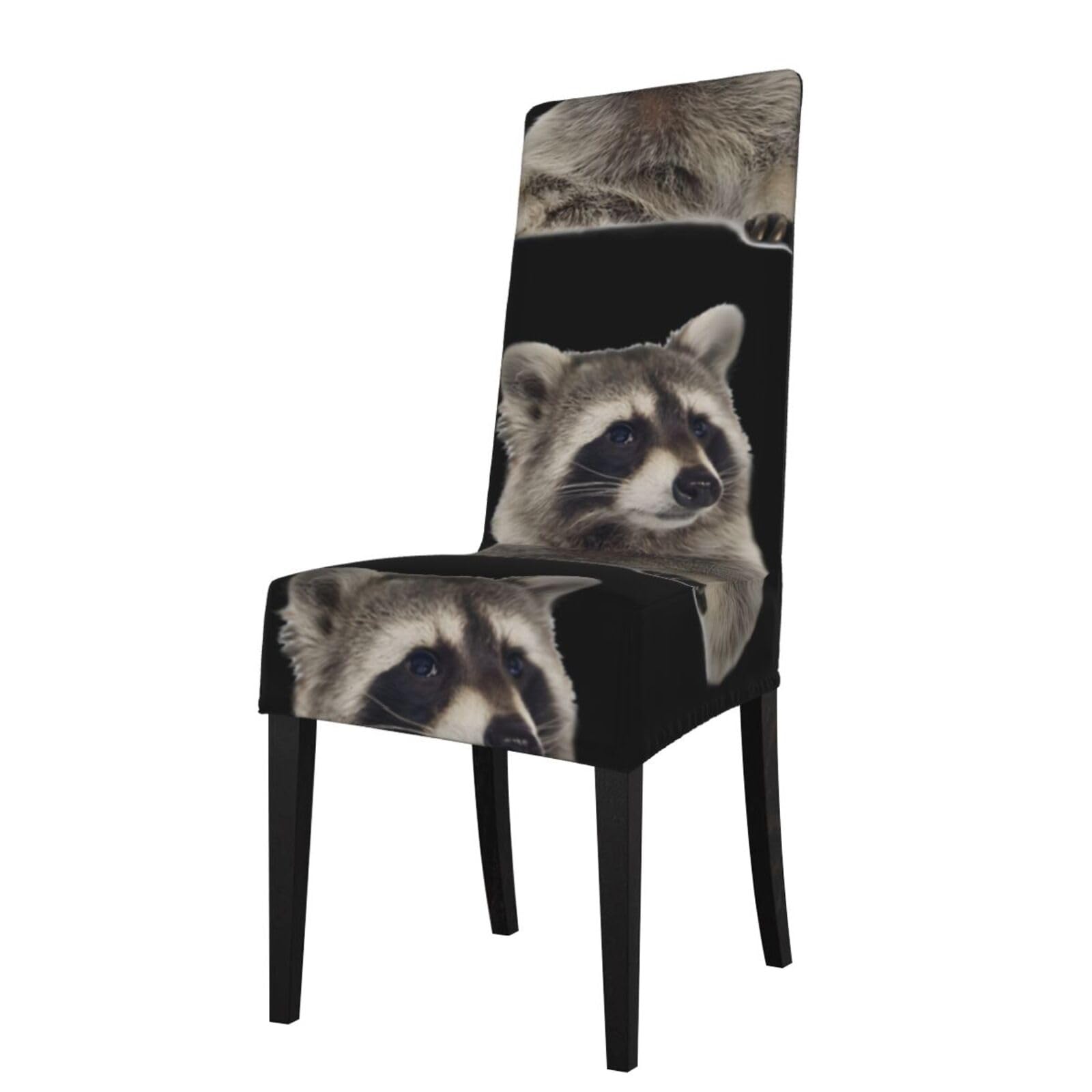 YYHWHJDE Hairy raccoon Prints Protection Cover for Dining Chair – Stretchable Slipcovers for a Refreshing Dining Room Makeover