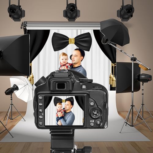 Fondo fotográfico vinilo 7x5ft blanco y negro para fotografía miniatura 2