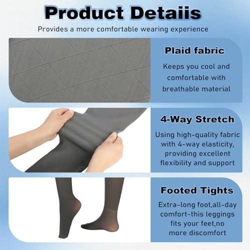 Image of X-CHENG 2 Pairs Fleece Lined Tights Women-Thermal Pantyhose leggings Women,Fake Translucent Skin Colored Tights for Winter