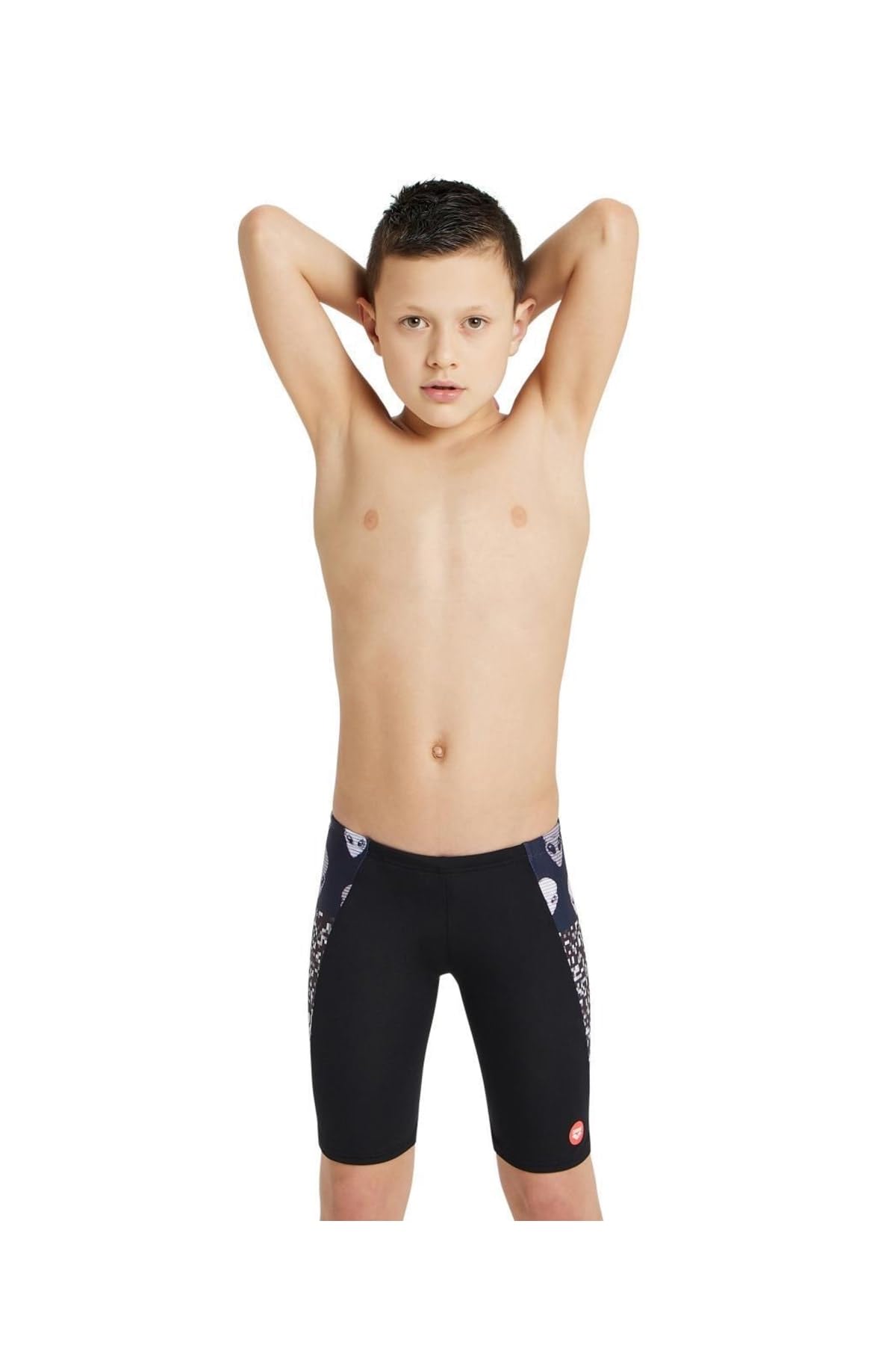 ARENA Boy's Crazy Swim Jammer Place Black-Black Multi