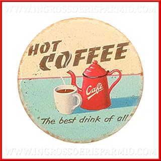 Ingrosso e Risparmio Sottopentola/caffettiera Rotondo in Ceramica in Stile Vintage a Tema caffè colorato bomboniere Nozze (con Confezione Tiffany)