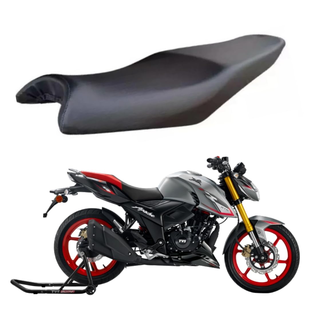 KONAYA Apache RTR 160 4V Seat Cover Protect from Rust and Dust, PU Leather Waterproof Durable Apache RTR 160 4V Bike Seat Cover Frant Or Rear (Black)-image-30