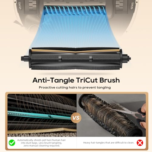 Image of 13 Pcs TriCut Brush Accessories Compatible with Dreame L10s Ultra /L20 Ultra /L10s Pro Ultra /L10s Ultra Gen 2 Robot Vacuum, Upgraded Cutting Hair Anti-Tangle Tricut Roller Brush Accessories