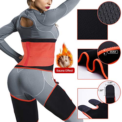 Newtion Waist Trainer Trimmer for Woman Weight Loss Thigh Waist Butt Lifter Shapewear Belt-Workout Body Sweat Band