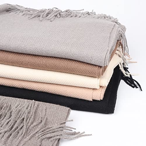 Wrap Shawl Blanket, Womens Scarf Winter Rayon Solid Color Tassel Shawl Blanket Scarf Scarves Gifts for Wedding Birthday4