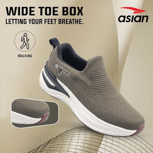Image of ASIAN Wonderwalk Pro-16 Men's Walking Shoes with Ultra-Soft Cushioning | Slip- On Shoes with Lightweight Design | Ideal for Daily Walking, Gym & Travel