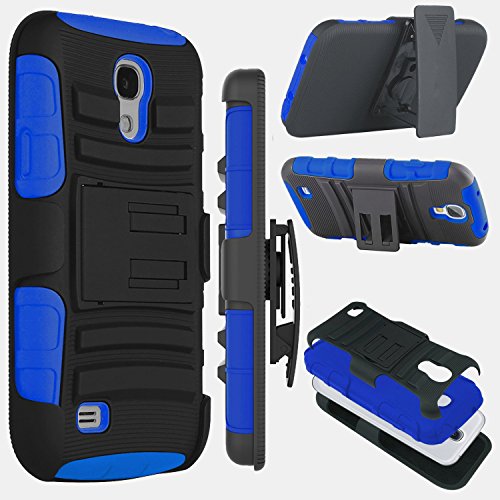 Galaxy S4 Case, Zenic(TM) Hybrid Dual Layer Armor Defender Full-body Protective Case Cover with Kickstand & Belt Clip Holster Combo for Samsung Galaxy S4 i9500 (Dark Blue)