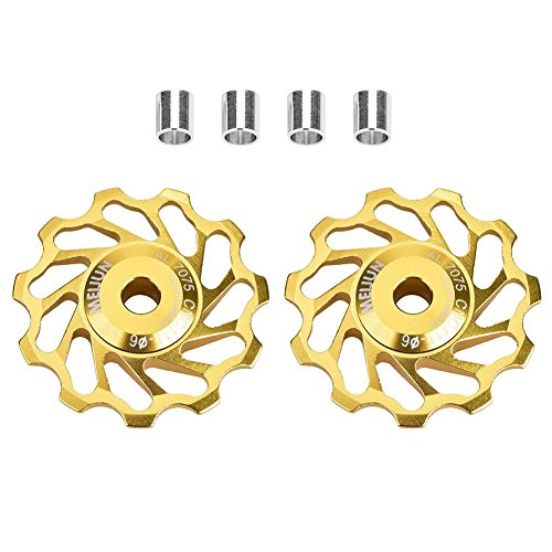 VGEBY 2Pcs Derailleur Pulley, Guide Roller Idler Ceramic Jockey Wheel Bearing Pulley Bicycle
