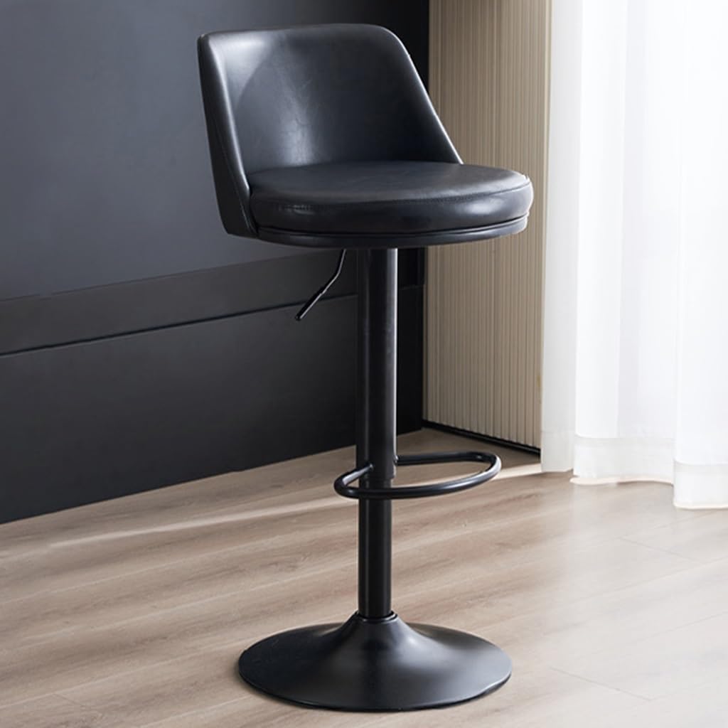 Chaises de comptoir en cuir PU noir pour vos repas autour de l'îlot
