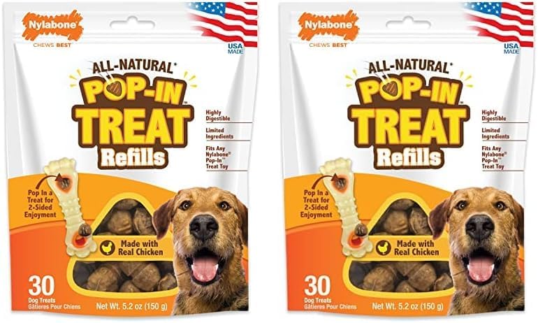 NylaboneAll-Natural Pop-in Dog Treat Refills Chicken Pop-in (30 Count) (Pack of 2)