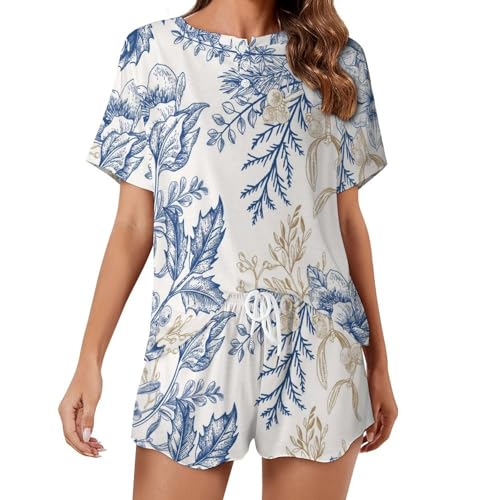 Pyjama femme court ensemble léger contre la transpiration de nuit