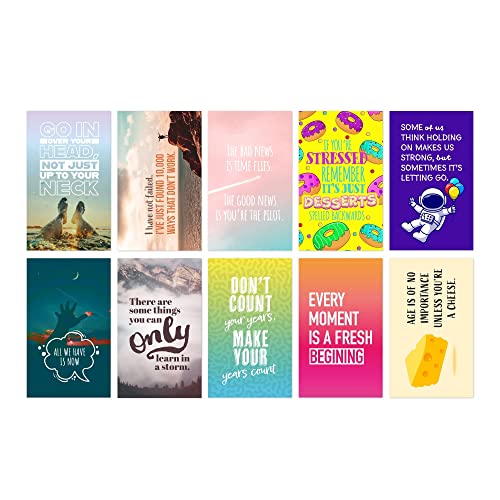 Inspiring and Motivational Quote Fridge Magnets for Fridge, Whiteboard, Classroom, Locker or Office – 10 Pack