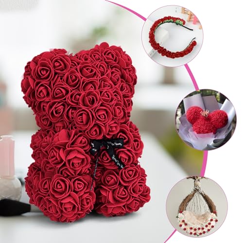 MWOOT 144 Pieces Dark Red Artificial Roses - Image 3