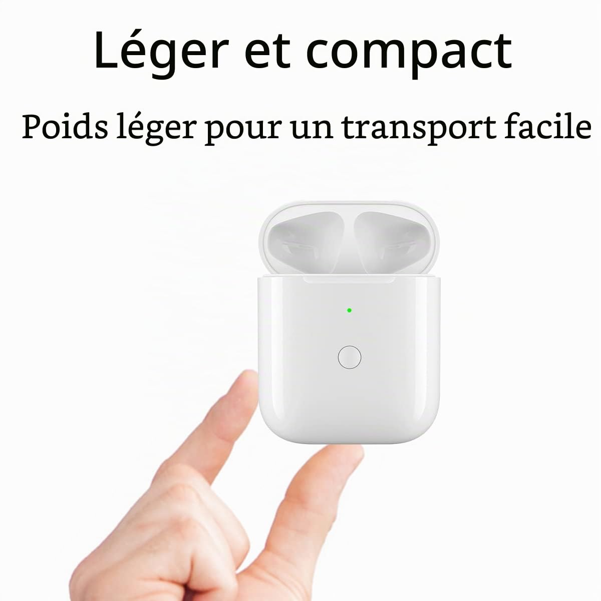 Étui de chargement sans fil pour Airpods 1ère et 2ème génération, étui de chargeur de rechange pour AirPods avec bouton de synchronisation d'appariement Bluetooth