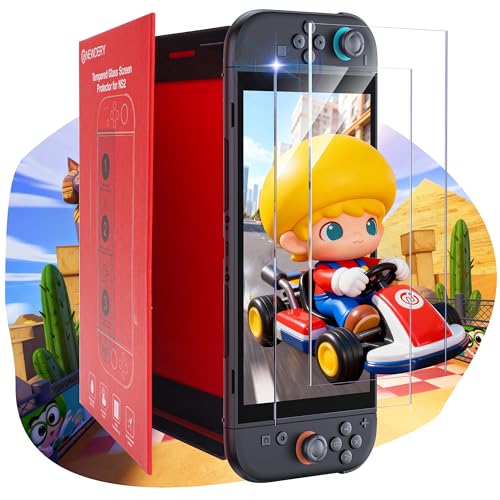 Switch 2�p �ی�t�B�����y2���Z�b�g�zNEWDERY �X�C�b�`2�p �K���X�t�B���� ��̌^�K�C�h�g�t�� 9H�d�x �S��ʕی�E�����ߗ� Switch 2�p �X�N���[�� �v���e�N�^�[ �C�A�[���E�w��h�~�E��U�h�~�E���^�b�`���x�E�����^ �X�C�b�`2�p 