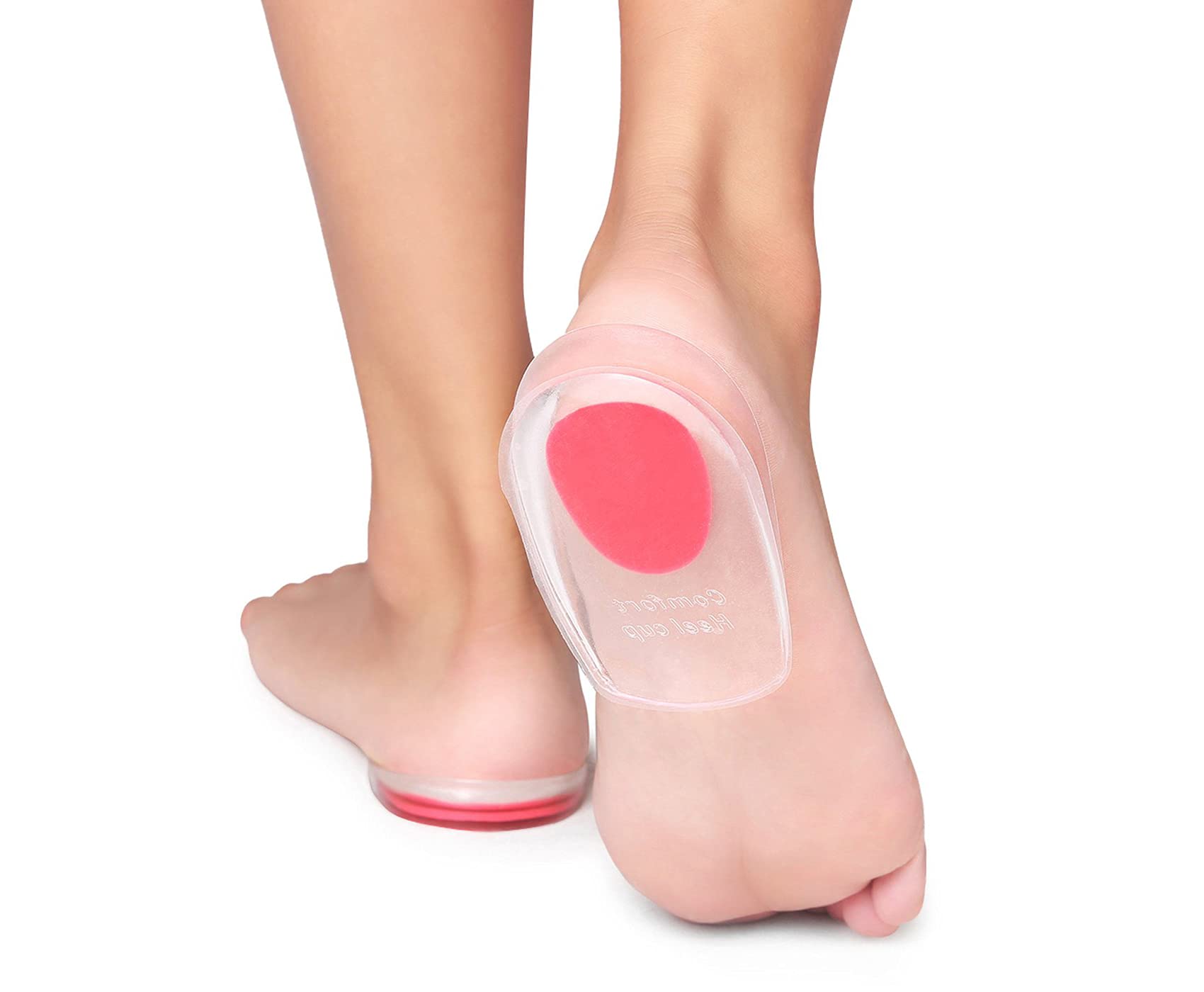 2 Pair - 4 Heel Cups - KidSole Shock Absorbing Lightweight Gel Heel Cups For Kid's With Sensitive Heels, Heel Spurs, Plantar Fasciitis, or Ankle Pain