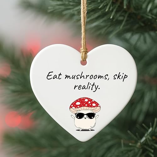 Spore me the details! Funny Mushroom Pun Acrylic Heart Gift, Quirky Quote Decor Keepsake, Cute Present for Fungi Lovers