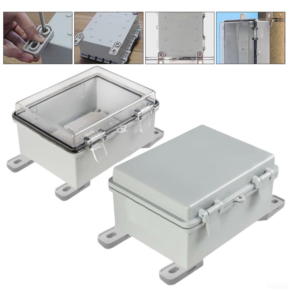Caja eléctrica resistente a la intemperie, caja protectora de enchufes impermeable, conexiones IP66 con cubierta transparente