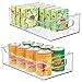 mDesign Wide Stackable Plastic Kitchen Pantry Cabinet, Refrigerator or Freezer Food Storage Bin with Handles, Durable - Organizer for Fruit, Yogurt, Snacks, Pasta - 14.5