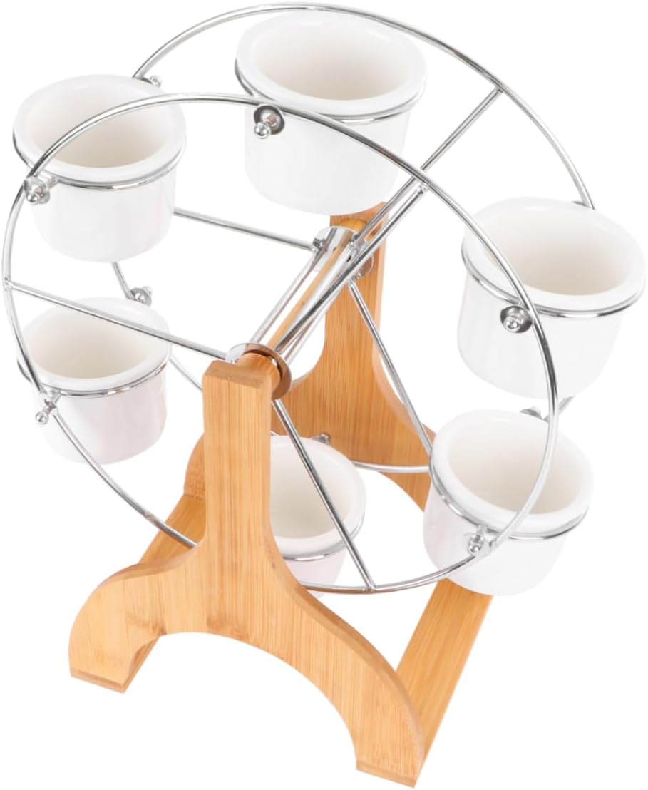 HANABASS Flower Pot Rack Ferris Wheel Holder Succulent Plant Stand Rotatable Base Stylish Home Office Decor