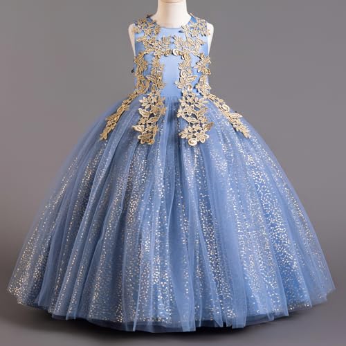 Flowers Girls Tulle Lace Princess Pageant Festival Carnival Floor Long Prom Dance Formal Evening Maxi Dresses2