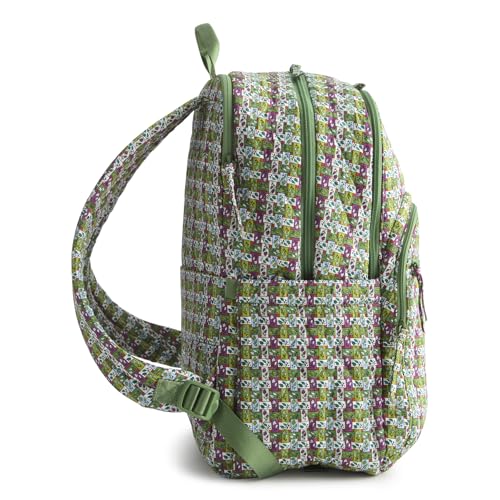 Image of Vera Bradley Women's Premium Cotton Large Bancroft Backpack, Ribbon Plaid, One Size