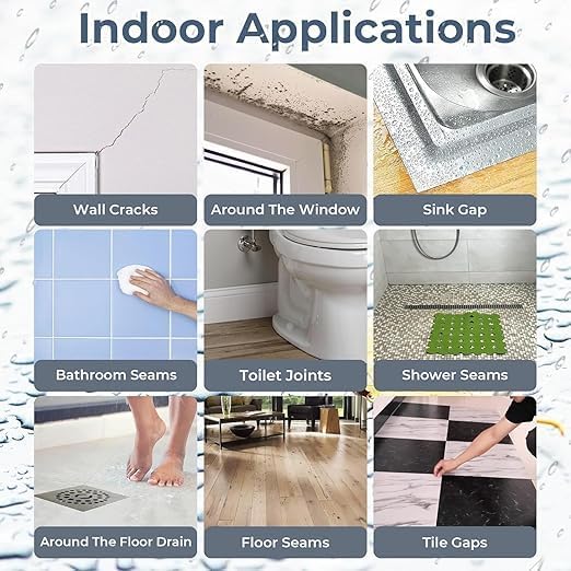 Image of 5kg Clear Waterproof Glue for Leakage - Transparent Sealant with Brush | Heat & Frost Resistant Waterproofing Coating for Roof Seams, Toilet Joints, and Wall Cracks (Transparent)