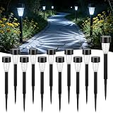 Aigostar Balizas Exterior Jardin, Luz Fría 6500K, IP44 Impermeable, Luces Jardin Solares Exterior para Terraza, Patio, Pasillo, 12Uds