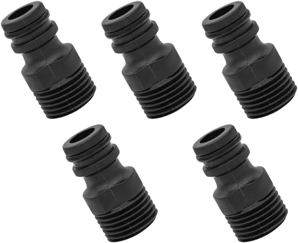 Durable Plastic 5 Piece External Thread Hose Connector Secure Leak Proof Fitting for Sink Shower Plumbing