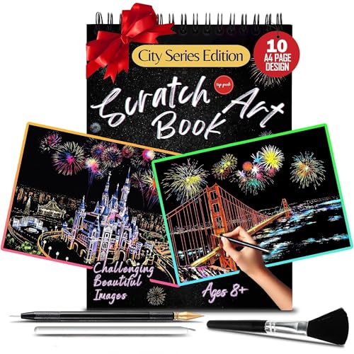Scratch Art Book for Adults - Colorful City Series Scratch Art | Scratch Painting Foil Art for Adults | Scratch and Sketch City Series Books | Foil Engraving Scratch Art Adult (City Series)