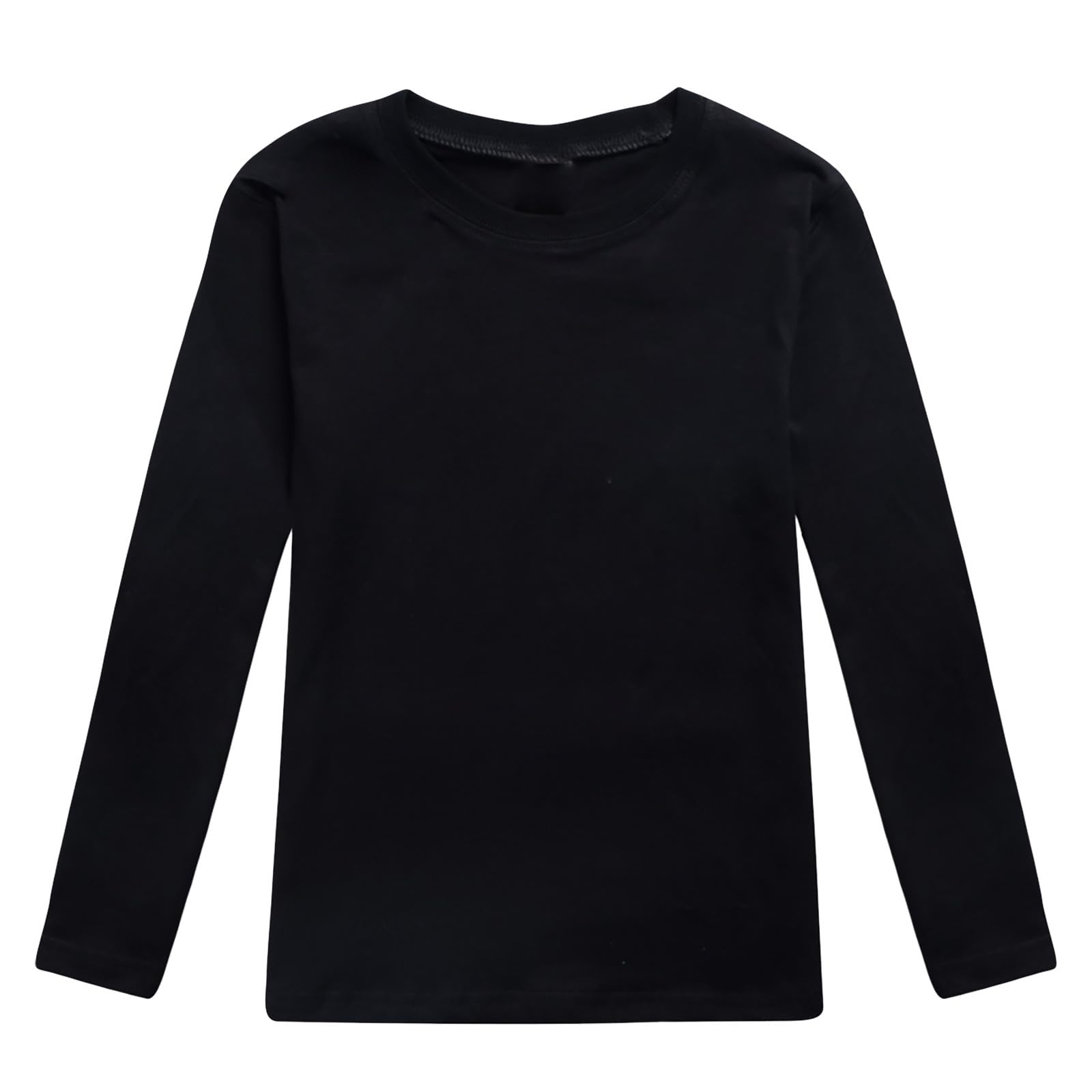 Maglietta a Maniche Lunghe Bambini Tinta Unita Girocollo Interno Top Bambino Morbida Camicia a Maniche Lunghe Casual Pullover Basic Felpa Termica