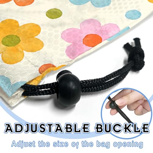 Image of Car Trash Bag Hanging Back of Seat Waterproof Small Cute Printed One-Handed Strap Drawstring Garbage Bags for Car-Flower