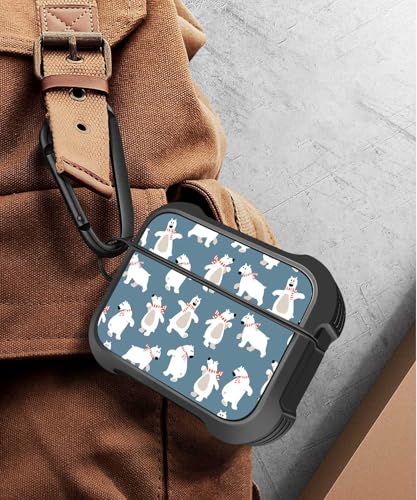 Image of MINGDAO Compatible with AirPods 4 (2024) Case, Stylish PU Leather Design and TPU Shockproof Protective Cover Case with Keychain, Bears MD7452